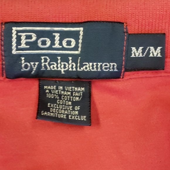 Polo by Ralph Lauren M/M Coral 2-button Polo with Blue Pony (Mens' ) - Picture 8 of 10